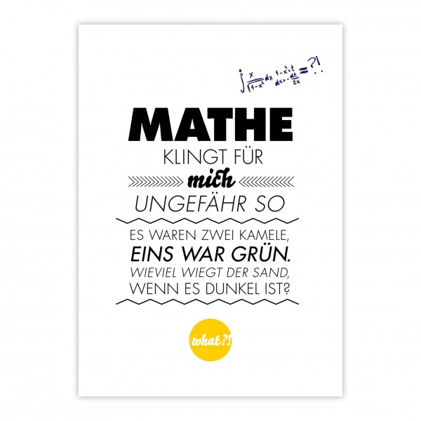 Mathe Postkarte