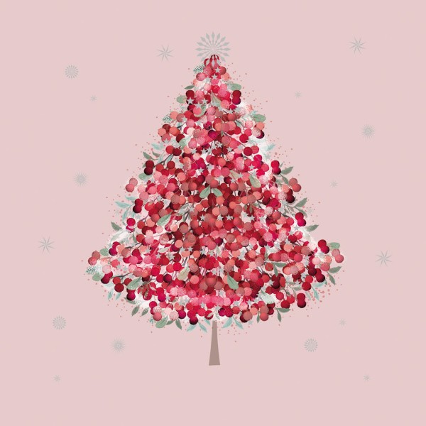 Christmas Tree in Rosé Lunch-Servietten 33x33 cm