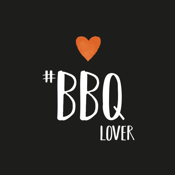 BBQ Love Lunch-Servietten schwarz 33x33 cm
