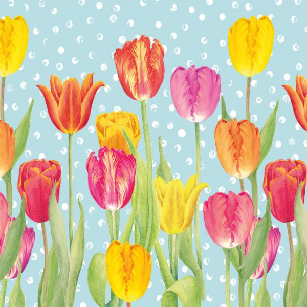 Happy Tulips Lunch-Servietten 33x33 cm