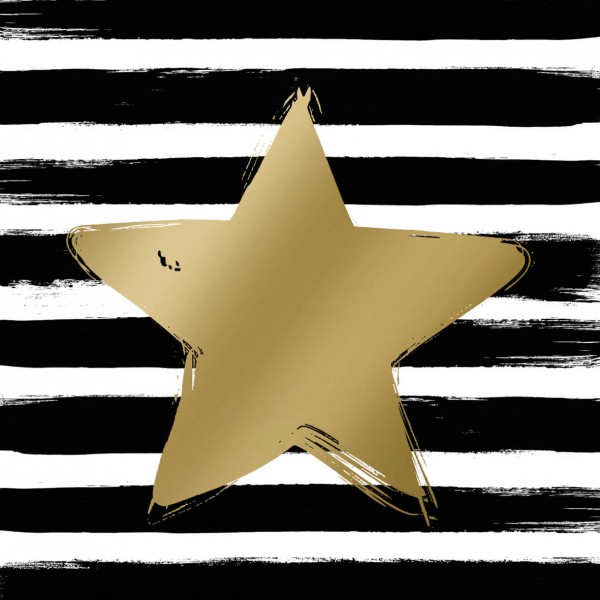 Star & Stripes black/gold Lunch-Servietten 33x33 cm