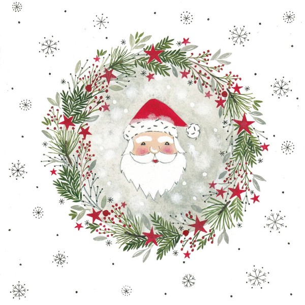 Wreath & Santa Lunch-Servietten 33x33 cm