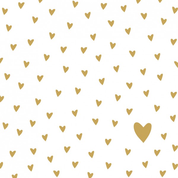 Little Hearts gold Lunch-Servietten 33x33 cm