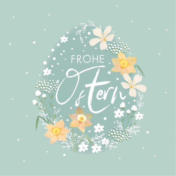 Fröhliche Ostern eukaplyptus Lunch-Servietten 33x33 cm