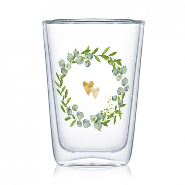 Two Hearts Doppelwandig Cappuccino Glass, 400ml