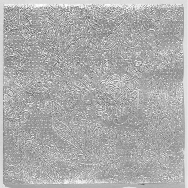 Lace embossed silver Lunch-Servietten 33x33 cm