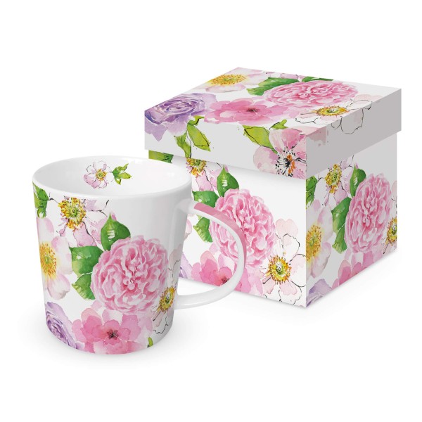 Flower Blush Tasse / Henkelbecher in Geschenkbox 350ml New Bone China