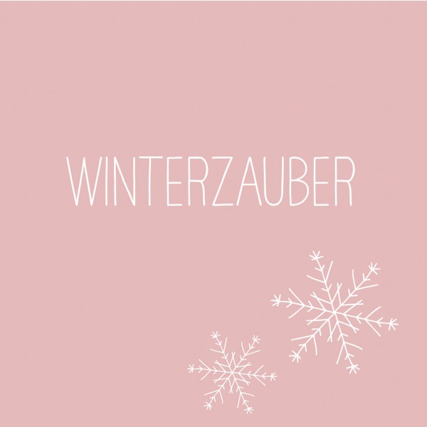 Winterzauber rosé Lunch-Servietten 33x33 cm
