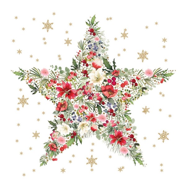 Beautiful Christmas Star Lunch-Servietten 33x33 cm