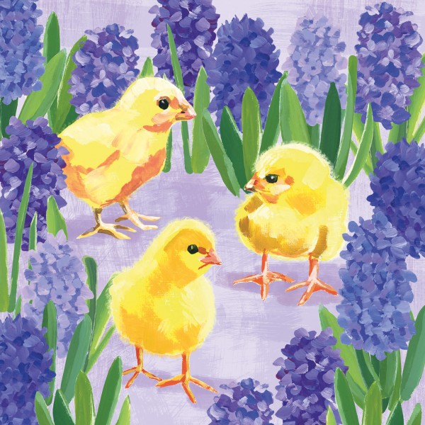 Chicks in Hyacinth Lunch-Servietten 33x33 cm