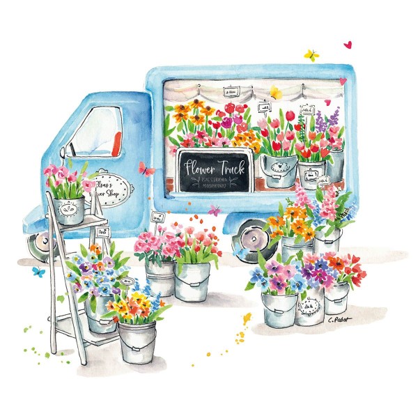 Flower Truck Lunch-Servietten 33x33 cm