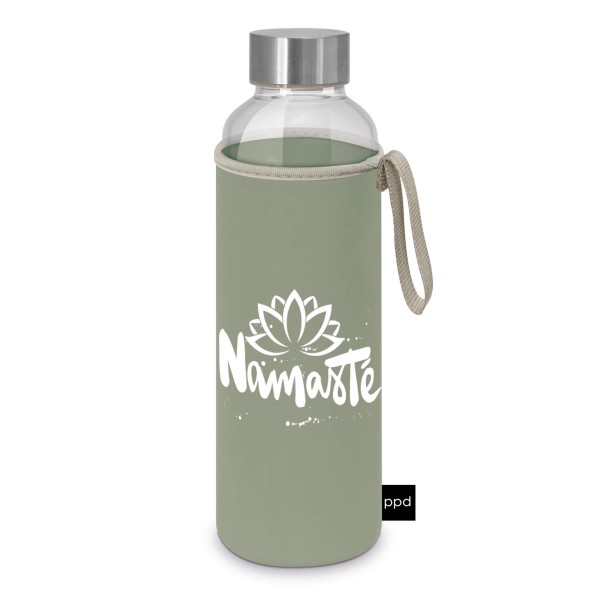 Namaste Glasflasche mit Schutzhülle 500ml