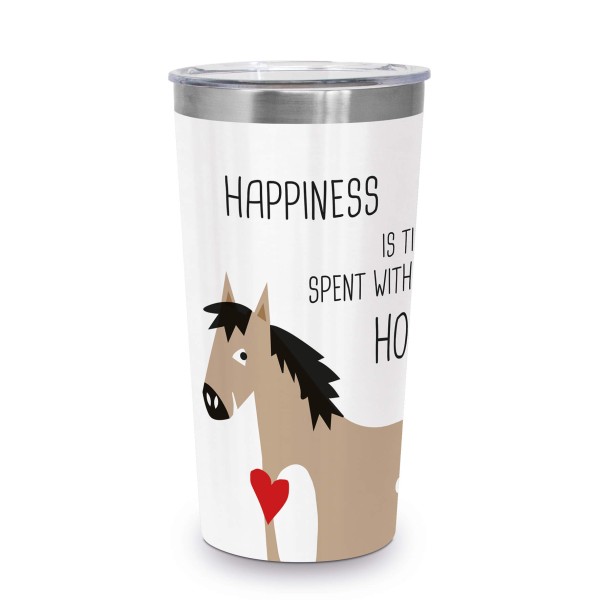 Happiness & Horses Edelstahl Becher mit Deckel