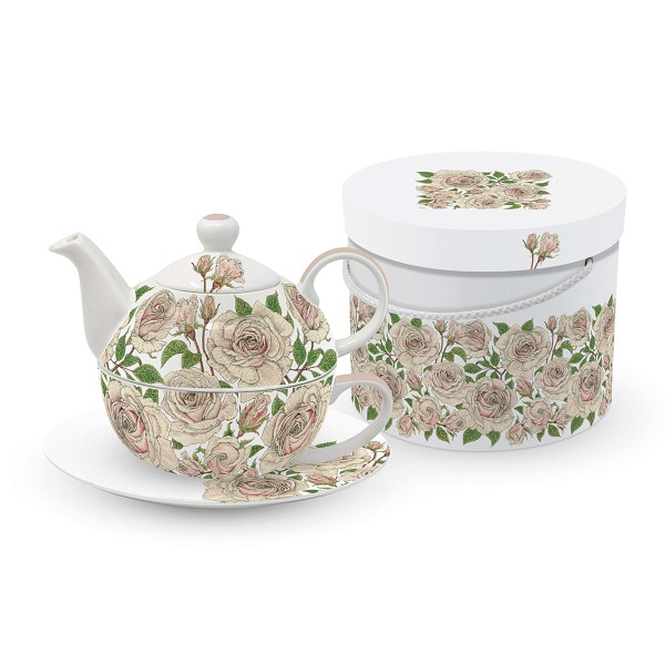 Roses Tea 4 One Set in Geschenkbox Bone China