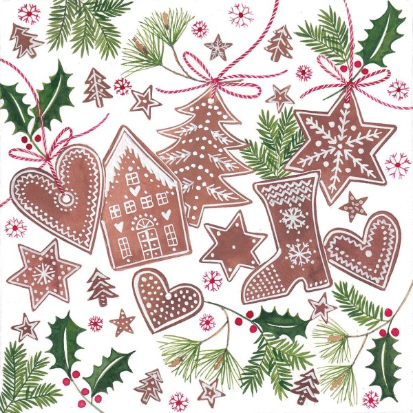 Lebkuchen Lunch-Servietten 33x33 cm