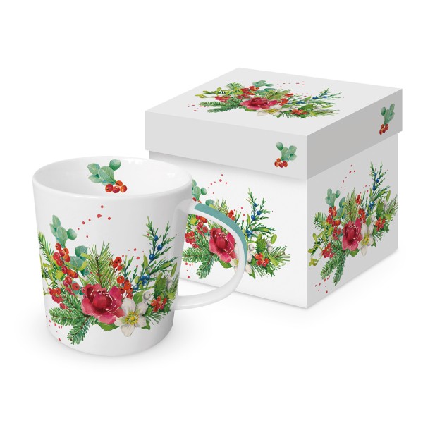 Flora Christmas Tasse / Henkelbecher in Geschenkbox 350ml New Bone China