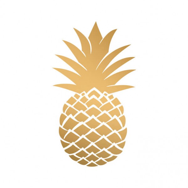 Golden Pineapple Cocktail-Servietten 25x25 cm