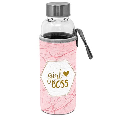 Girl Boss Glasflasche mit Schutzhülle 350ml