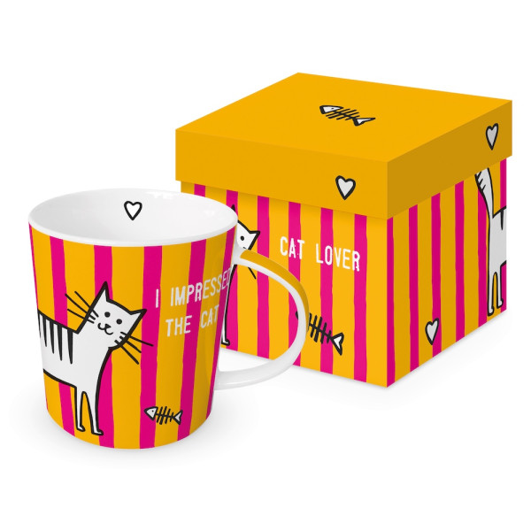 Impress the Cat orangeTasse in Geschenkbox New Bone China 400 ml