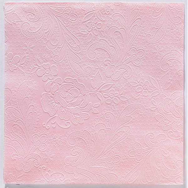 Lace embossed femme rose Lunch-Servietten 33x33 cm