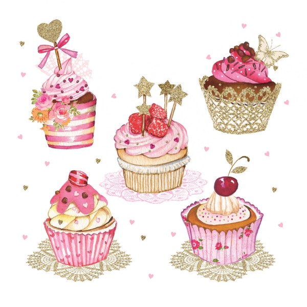 Cupcake Celebration Lunch-Servietten 33x33