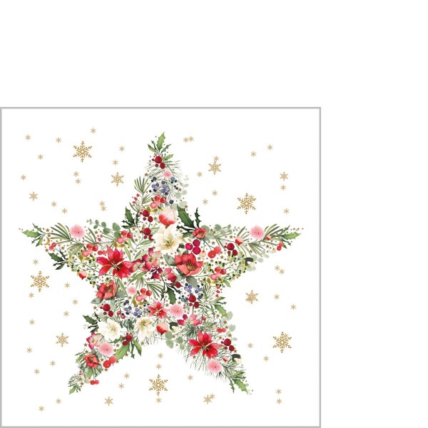 Beautiful Christmas Star Cocktail-Servietten 25x25 cm