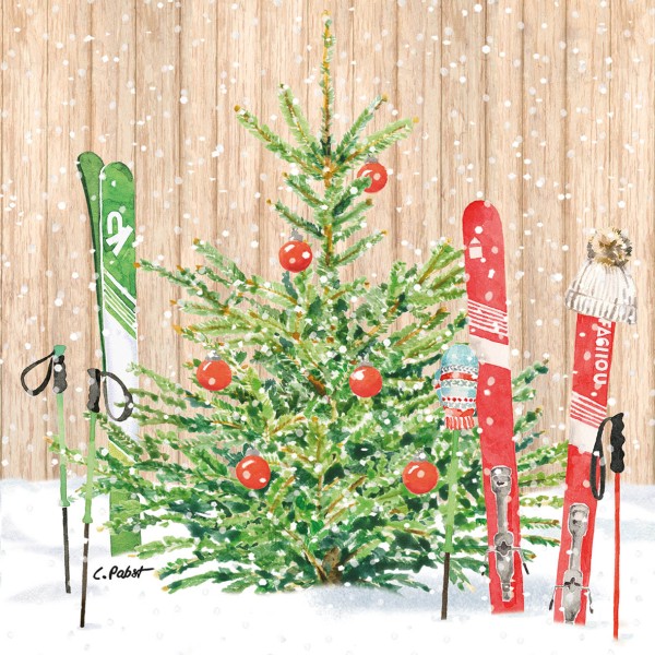 Christmas Skiing Lunch-Servietten 33x33 cm