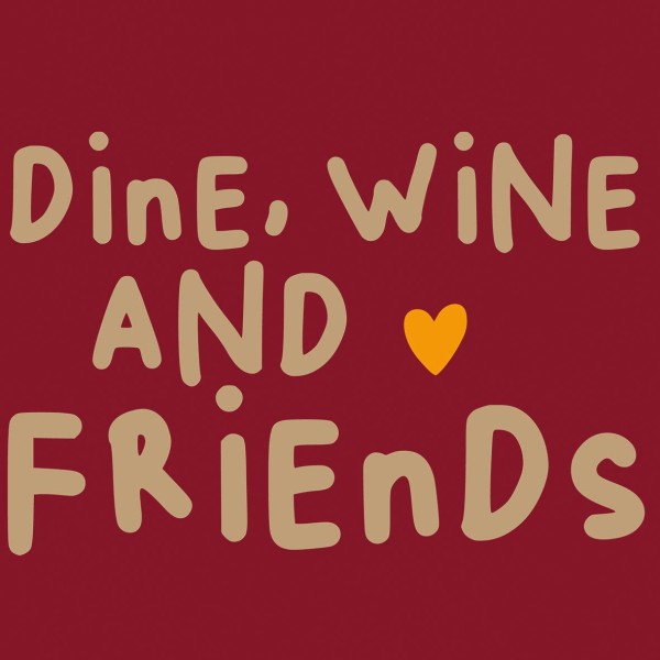 Wine, Dine, Friends Lunch-Servietten 33x33 cm