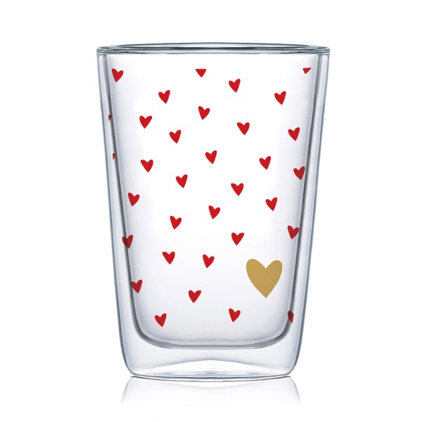 Little hearts Cappuccino Latte Macchiato Glas, doppelwandig 400ml