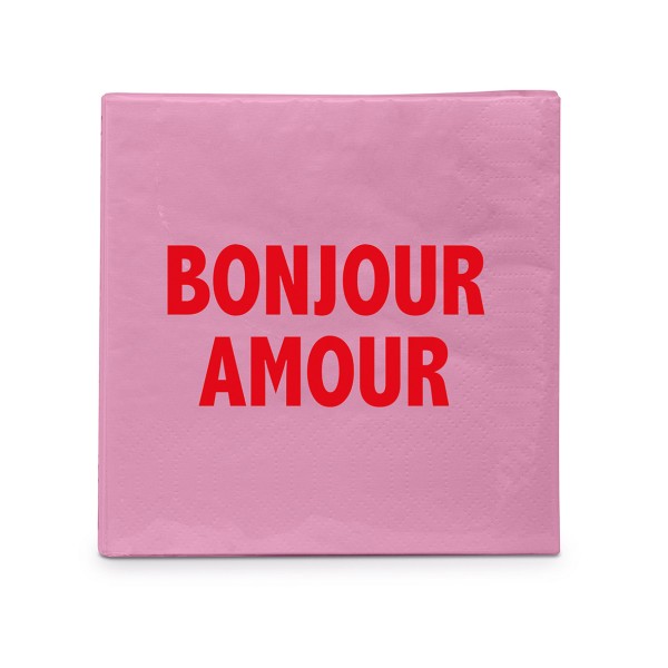 Bonjour Amour Cocktail-Servietten 25x25 cm
