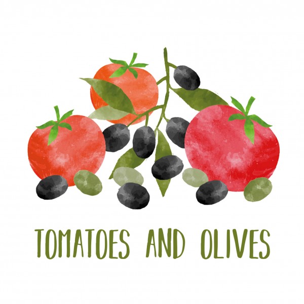 Tomatoes & Olives Cocktail-Servietten 25x25 cm