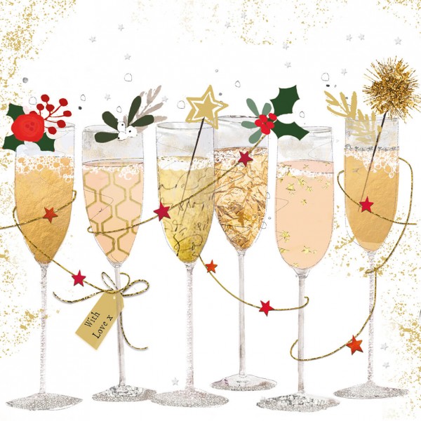 Champagne glasses Cocktail-Servietten 25x25 cm