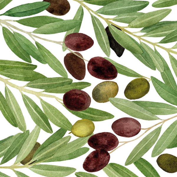 Olives & White Lunch-Servietten 33x33 cm