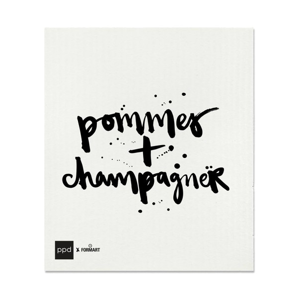 Pommes + Champagner Schwammtuch, Made in Sweden