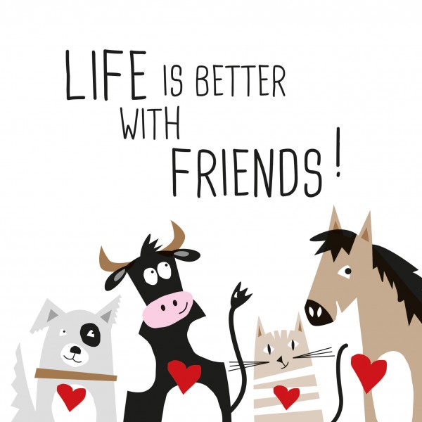 Life is better with friends Lunch-Servietten 33x33 cm