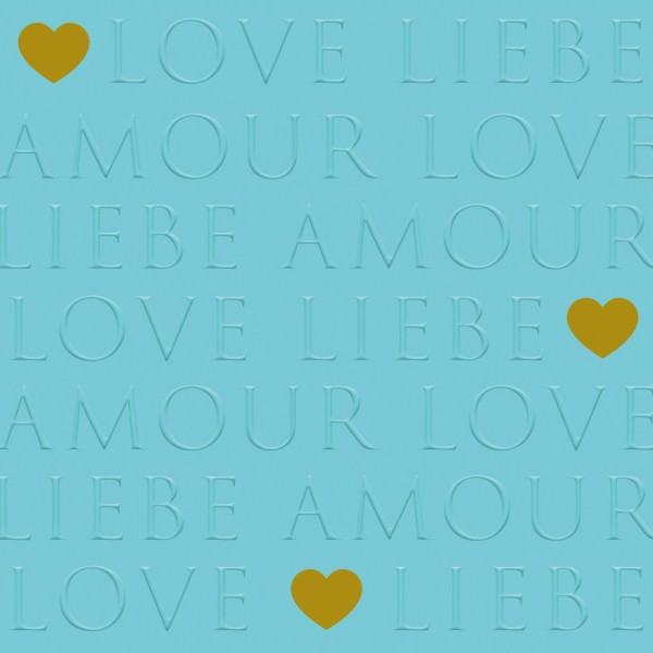 Love Letters turquoise geprägt Lunch-Servietten 33x33