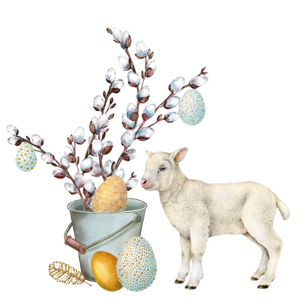 White Easter Lunch-Servietten 33x33 cm