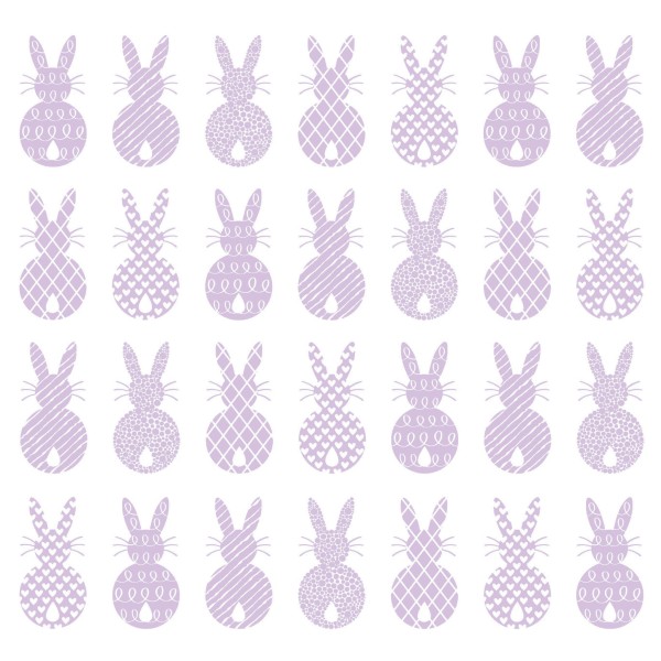 Pure Easter Rabbits lilac Lunch-Servietten schwarz 33x33 cm