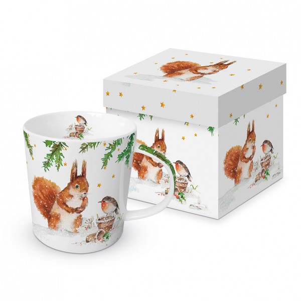 Squirrel & Robin Tasse / Henkelbecher in Geschenkbox 350ml New Bone China