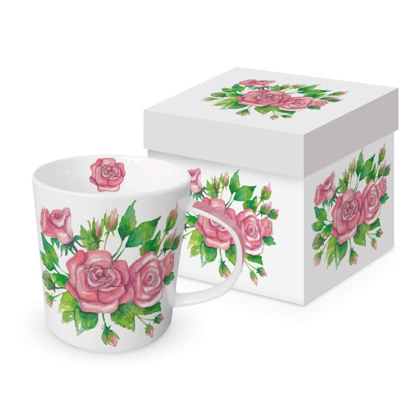 Rose Garden Tasse / Henkelbecher in Geschenkbox 350ml New Bone China