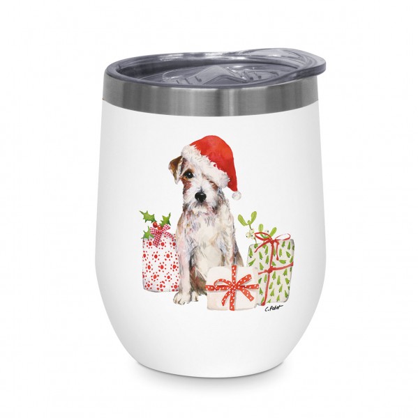 Christmas Pup Edelstahl-Thermo Becher