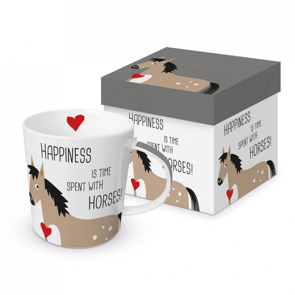 Happiness & Horses Tasse / Henkelbecher in Geschenkbox 350ml New Bone China