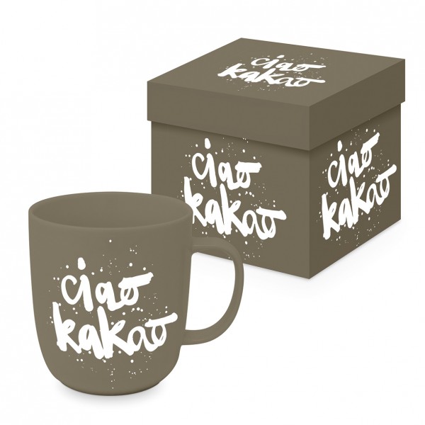 Ciao Kakao Tasse 0,4l mit Mattfinish New Bone China in Geschenkbox