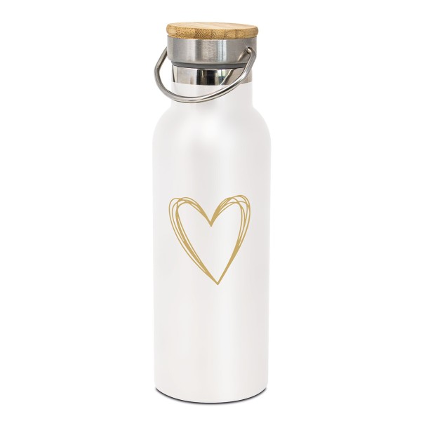 Pure Heart gold Steel Thermo Edelstahl-Trinkflasche 500ml