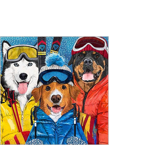 Ski Dogs Cocktail-Servietten 25x25 cm