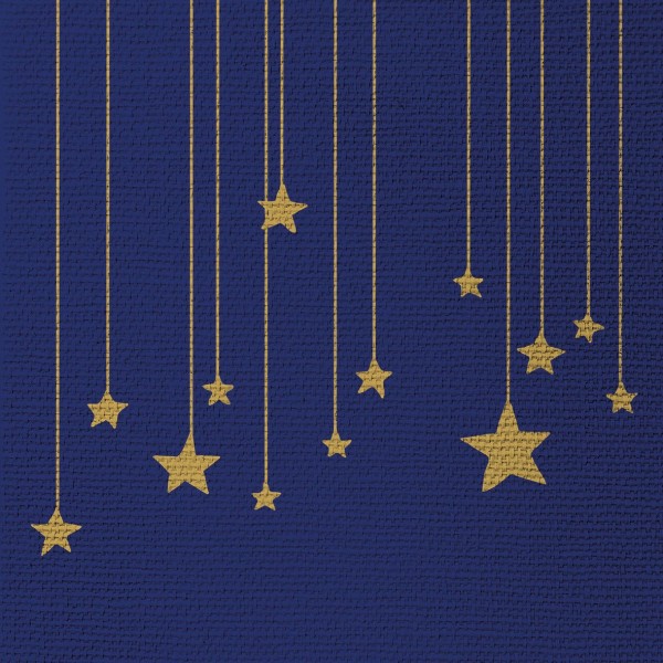 Stars on Canvas blue Lunch-Servietten 33x33 cm