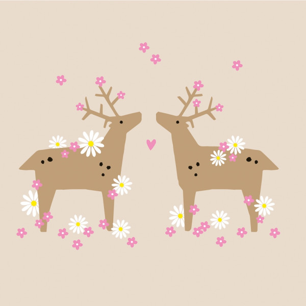 Flower Deers Lunch-Servietten 33x33 cm