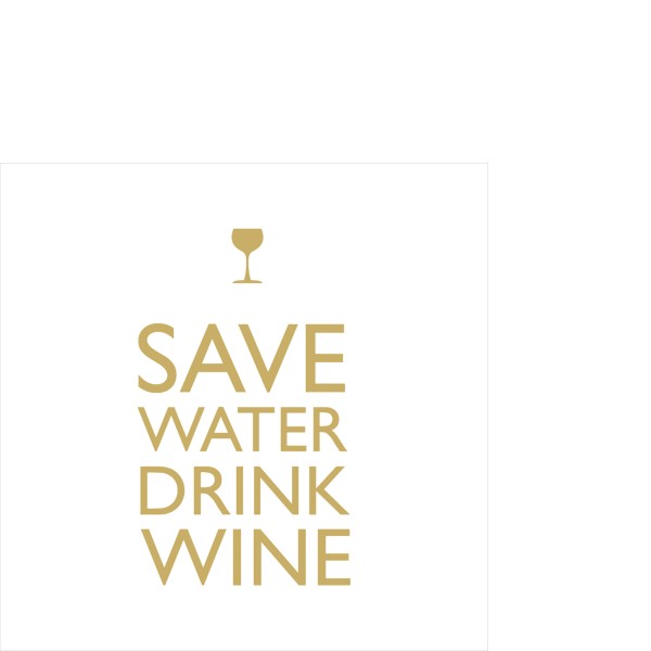 Save Water gold Cocktail-Servietten 25x25 cm