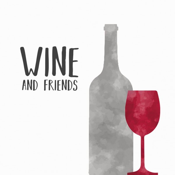 Wine Friends Cocktail-Servietten 25x25 cm