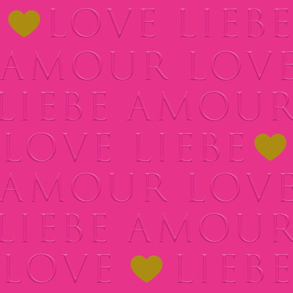 Love Letters pink geprägt Lunch-Servietten 33x33